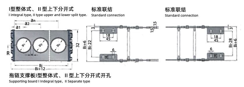 TL I、II型鋼制拖鏈上下分開式圖片